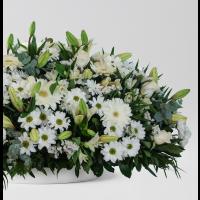 Centro de flor blanca premium