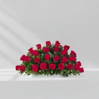 Centro de 25 rosas rojas