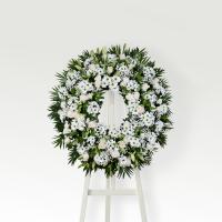 Corona de flor blanca premium