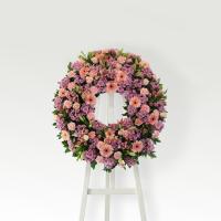 Corona de flor rosada variada medium