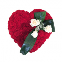 Corazón clavel rojo